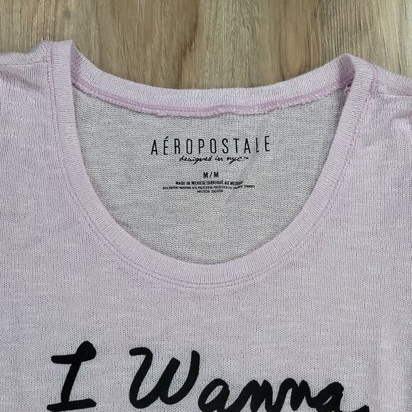🔹️Aeropostale Pink "I Wanna Start Today Over" Sweater Medium - Picture 3 of 8